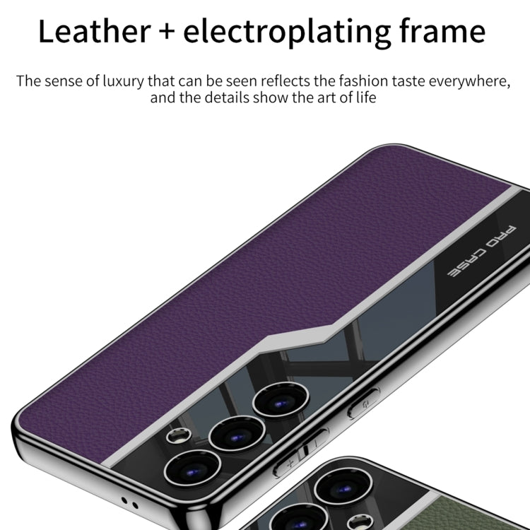 For Samsung Galaxy S24 5G GKK Plating TPU + Leather Supercar Full Coverage Phone Case(Green) - free shipping - PMC Jewellery - Order now!