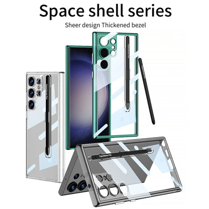 For Samsung Galaxy S24 Ultra 5G GKK Space Frame Transparent PC + TPU Phone Case with Pen(Transparent Green) - Galaxy S24 Ultra 5G Cases by GKK | Online Shopping South Africa | PMC Jewellery | Buy Now Pay Later Mobicred