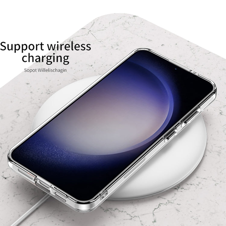 For Samsung Galaxy S24 5G GKK Space Frame Transparent PC + TPU Phone Case with Wrist Strap(White) - free shipping - PMC Jewellery - Order now!
