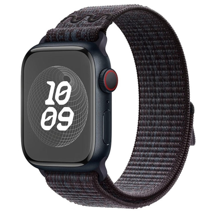 For Apple Watch Series 10 42mm / 9 41mm Loop Nylon Watch Band(Black Blue) - free shipping - PMC TechLife - Order now!
