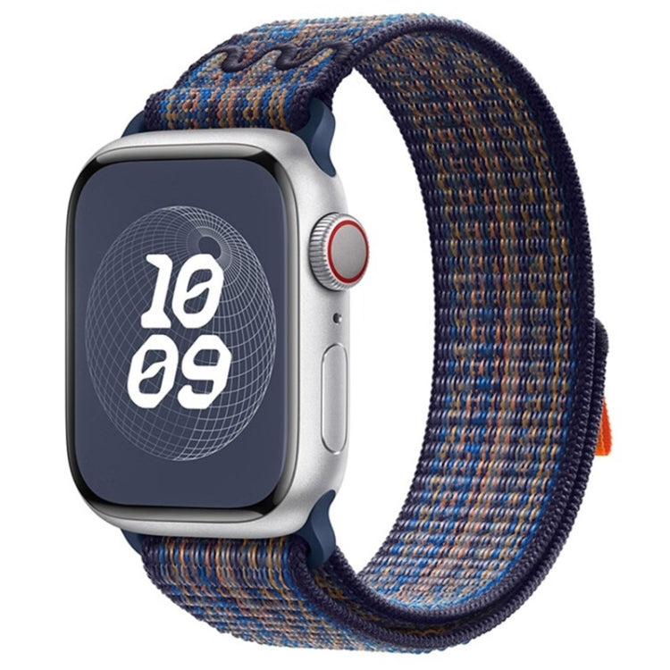 For Apple Watch Series 4 44mm Loop Nylon Watch Band(Royal Blue Orange) - free shipping - PMC TechLife - Order now!