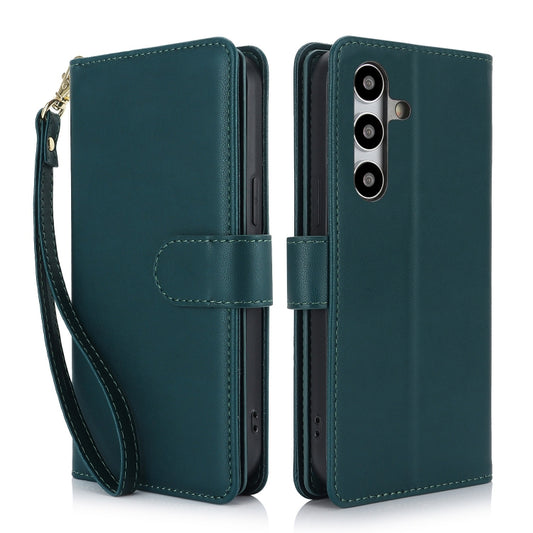 For Samsung Galaxy S24+ / S25+ 5G Multi-Card Wallet RFID Leather Phone Case(Green) - Galaxy S24+ 5G Cases by PMC Jewellery | Online Shopping South Africa | PMC Jewellery | Buy Now Pay Later Mobicred