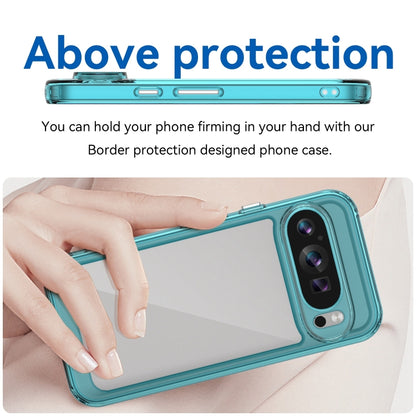 For Google Pixel 9 Colorful Series Acrylic Hybrid TPU Phone Case(Transparent Blue) - Google Cases by PMC Jewellery | Online Shopping South Africa | PMC Jewellery | Buy Now Pay Later Mobicred