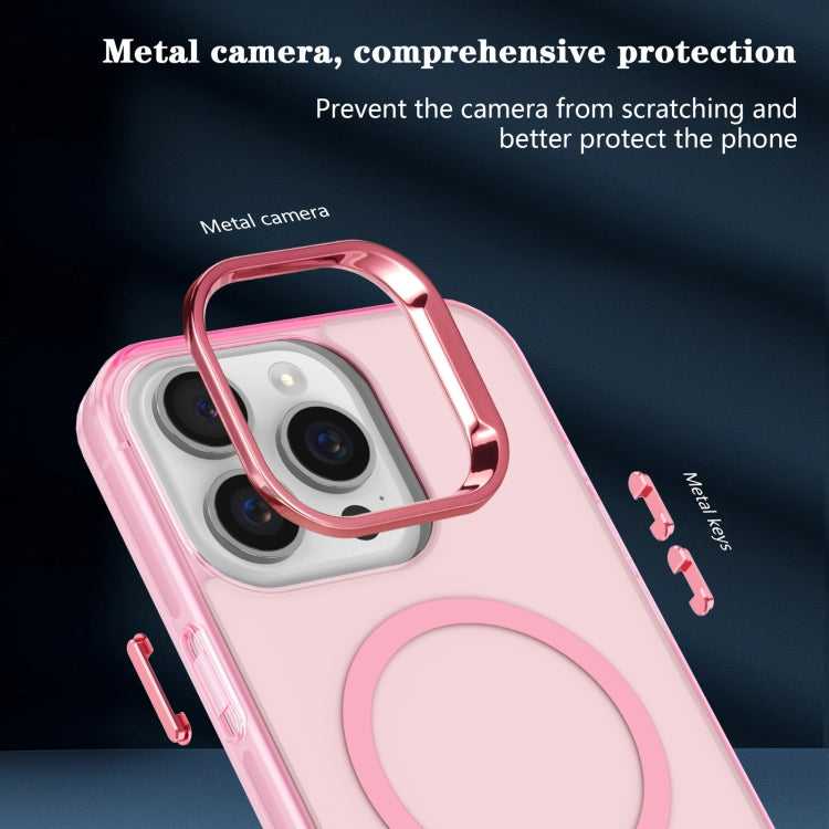 For iPhone 15 Pro Max Electroplated IMD Magsafe PC Hybrid TPU Phone Case(Pink) - iPhone 15 Pro Max Cases by PMC TechLife | Online Shopping South Africa | PMC TechLife