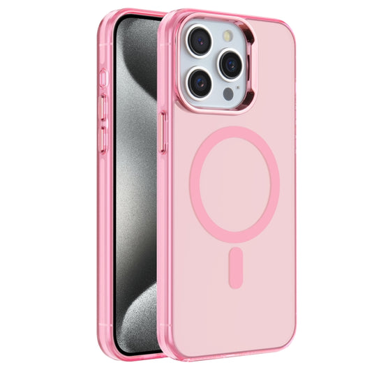 For iPhone 15 Pro Electroplated IMD Magsafe PC Hybrid TPU Phone Case(Pink) - iPhone 15 Pro Cases by PMC Jewellery | Online Shopping South Africa | PMC Jewellery