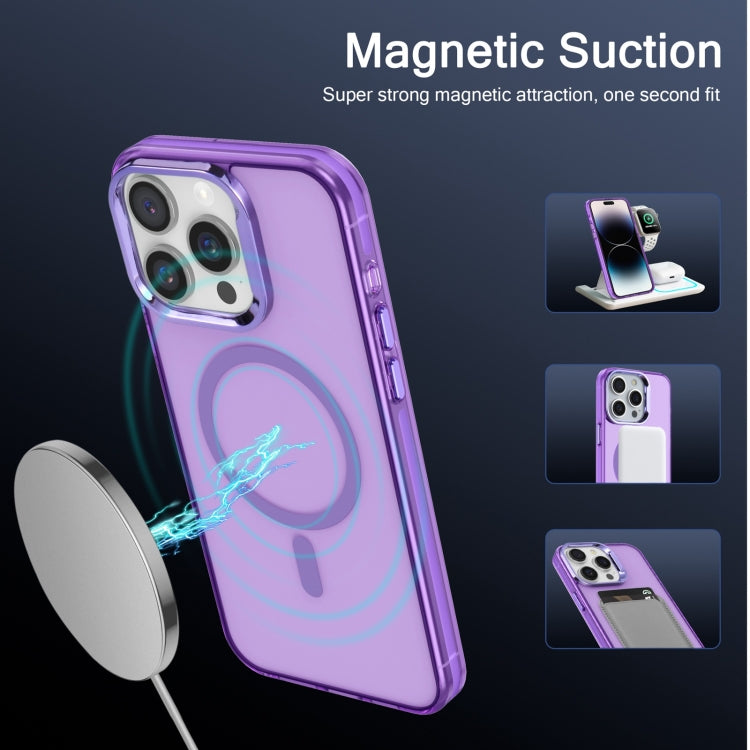 For iPhone 15 Pro Electroplated IMD Magsafe PC Hybrid TPU Phone Case(Purple) - free shipping - PMC TechLife - Order now!
