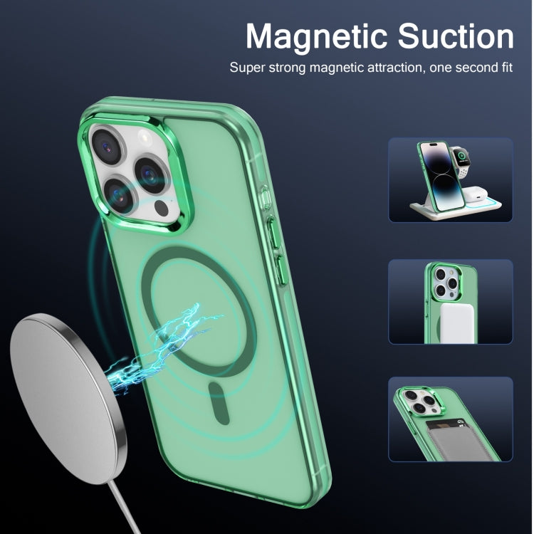 For iPhone 14 Electroplated IMD Magsafe PC Hybrid TPU Phone Case(Green) - iPhone 14 Cases by PMC Jewellery | Online Shopping South Africa | PMC Jewellery