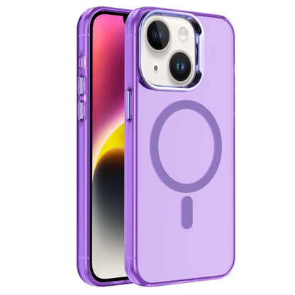 For iPhone 14 Electroplated IMD Magsafe PC Hybrid TPU Phone Case(Purple) - iPhone 14 Cases by PMC Jewellery | Online Shopping South Africa | PMC Jewellery