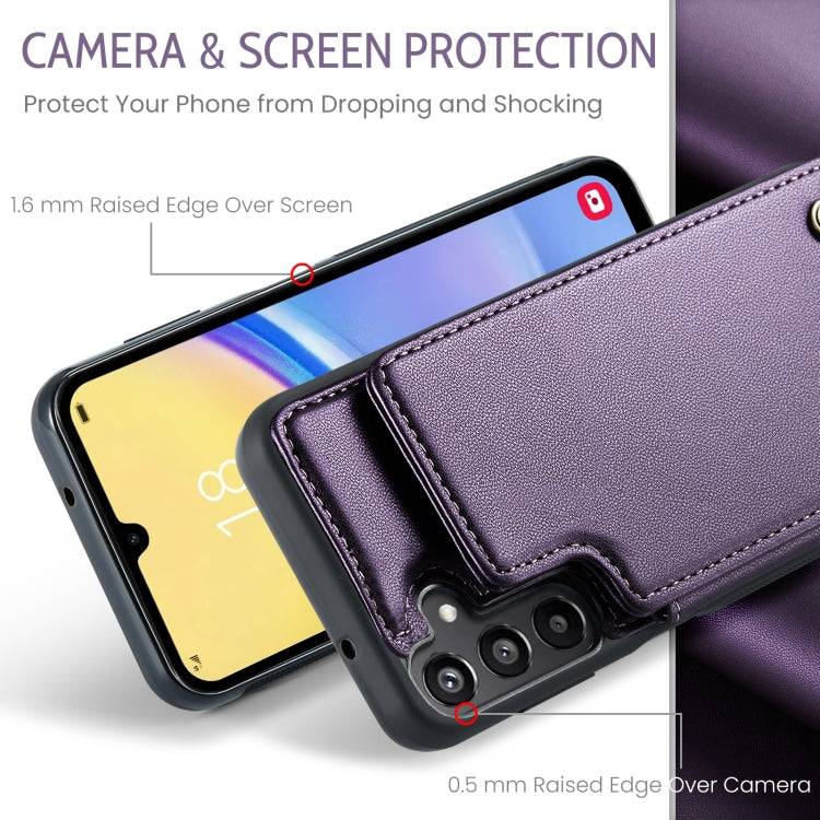 For Samsung Galaxy A15 CaseMe C22 Litchi Texture RFID Anti-theft Leather Phone Case(Purple) - Galaxy Phone Cases by CaseMe | Online Shopping South Africa | PMC Jewellery | Buy Now Pay Later Mobicred