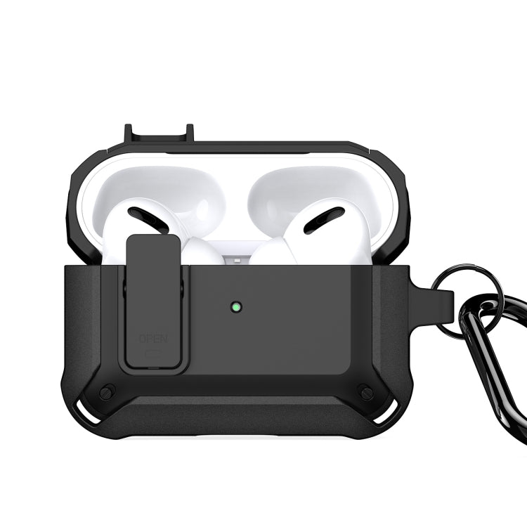 For AirPods Pro DUX DUCIS PECO Series Split Two-color Earphone Case with Hook(Black) - For AirPods Pro by DUX DUCIS | Online Shopping South Africa | PMC Jewellery | Buy Now Pay Later Mobicred