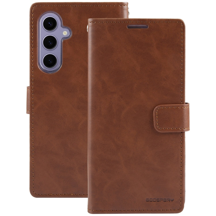 For Samsung Galaxy S24+ 5G GOOSPERY BLUE MOON Crazy Horse Texture Leather Phone Case(Brown) - Galaxy S24+ 5G Cases by GOOSPERY | Online Shopping South Africa | PMC Jewellery | Buy Now Pay Later Mobicred