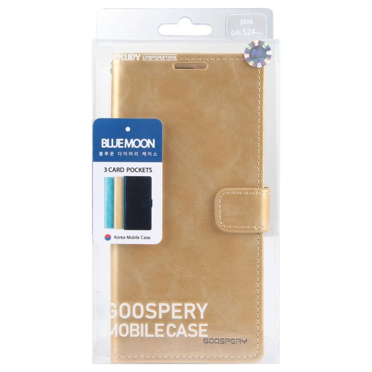 For Samsung Galaxy S24+ 5G GOOSPERY BLUE MOON Crazy Horse Texture Leather Phone Case(Gold) - Galaxy S24+ 5G Cases by GOOSPERY | Online Shopping South Africa | PMC Jewellery | Buy Now Pay Later Mobicred