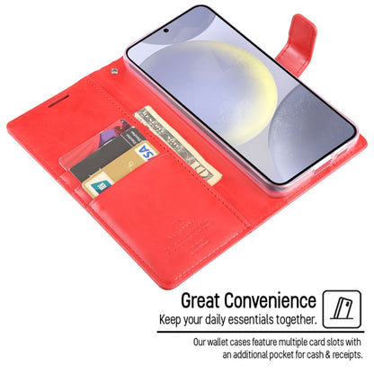 For Samsung Galaxy S24+ 5G GOOSPERY BLUE MOON Crazy Horse Texture Leather Phone Case(Red) - Galaxy S24+ 5G Cases by GOOSPERY | Online Shopping South Africa | PMC Jewellery | Buy Now Pay Later Mobicred