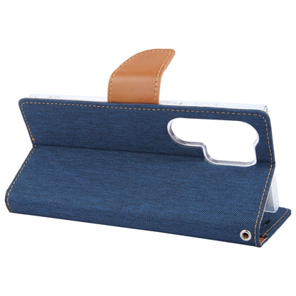 For Samsung Galaxy S24 Ultra 5G GOOSPERY CANVAS DIARY Fabric Texture Flip Leather Phone Case(Navy Blue) - Galaxy S24 Ultra 5G Cases by GOOSPERY | Online Shopping South Africa | PMC Jewellery | Buy Now Pay Later Mobicred