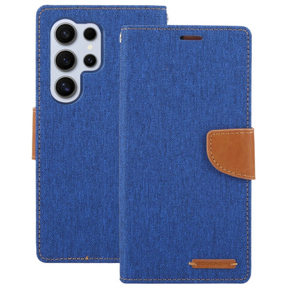 For Samsung Galaxy S24 Ultra 5G GOOSPERY CANVAS DIARY Fabric Texture Flip Leather Phone Case(Blue) - Galaxy S24 Ultra 5G Cases by GOOSPERY | Online Shopping South Africa | PMC Jewellery | Buy Now Pay Later Mobicred