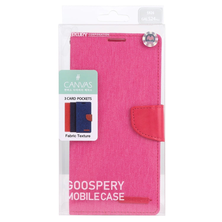 For Samsung Galaxy S24+ 5G GOOSPERY CANVAS DIARY Fabric Texture Flip Leather Phone Case(Rose Red) - Galaxy S24+ 5G Cases by GOOSPERY | Online Shopping South Africa | PMC Jewellery | Buy Now Pay Later Mobicred