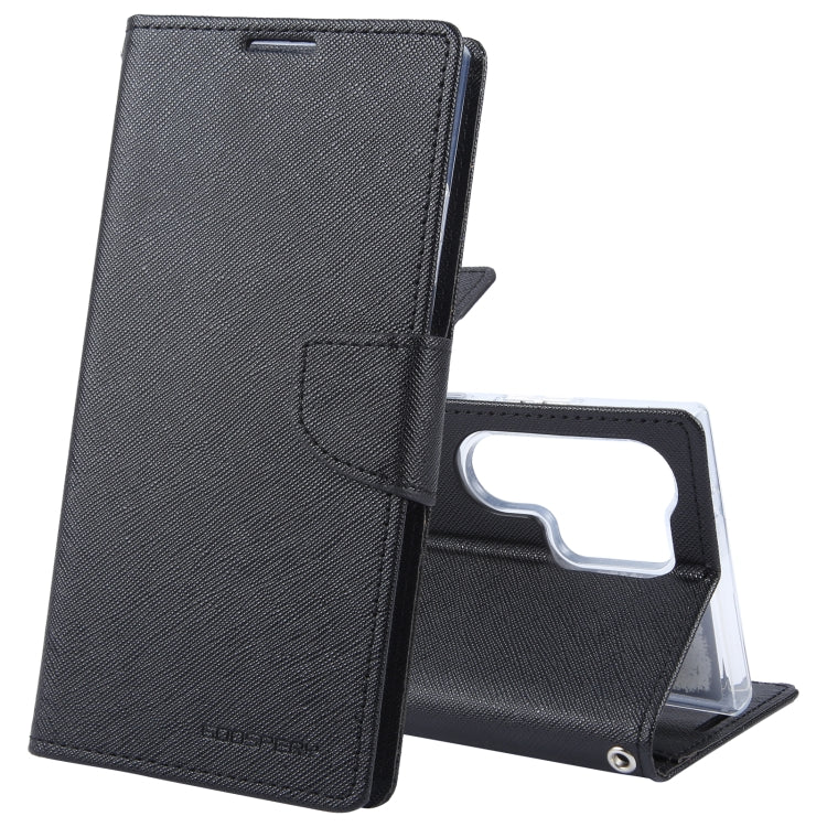 For Samsung Galaxy S24 Ultra 5G GOOSPERY FANCY DIARY Cross Texture Leather Phone Case(Black) - Galaxy S24 Ultra 5G Cases by GOOSPERY | Online Shopping South Africa | PMC Jewellery | Buy Now Pay Later Mobicred