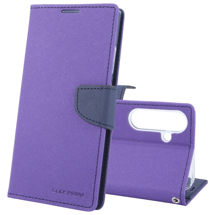 For Samsung Galaxy S24 5G GOOSPERY FANCY DIARY Cross Texture Leather Phone Case(Purple) - Galaxy S24 5G Cases by GOOSPERY | Online Shopping South Africa | PMC Jewellery | Buy Now Pay Later Mobicred