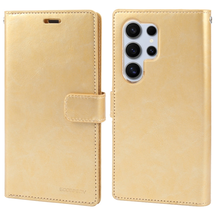 For Samsung Galaxy S24 Ultra 5G GOOSPERY MANSOOR DIARY 9 Card Slots Leather Phone Case(Gold) - Galaxy S24 Ultra 5G Cases by GOOSPERY | Online Shopping South Africa | PMC Jewellery | Buy Now Pay Later Mobicred