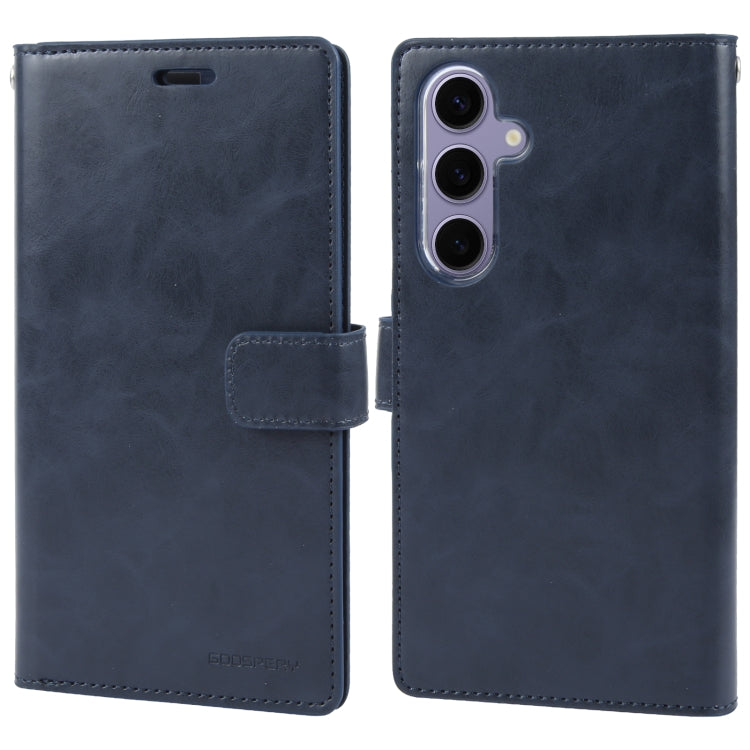 For Samsung Galaxy S24+ 5G GOOSPERY MANSOOR DIARY 9 Card Slots Leather Phone Case(Dark Blue) - Galaxy S24+ 5G Cases by GOOSPERY | Online Shopping South Africa | PMC Jewellery | Buy Now Pay Later Mobicred