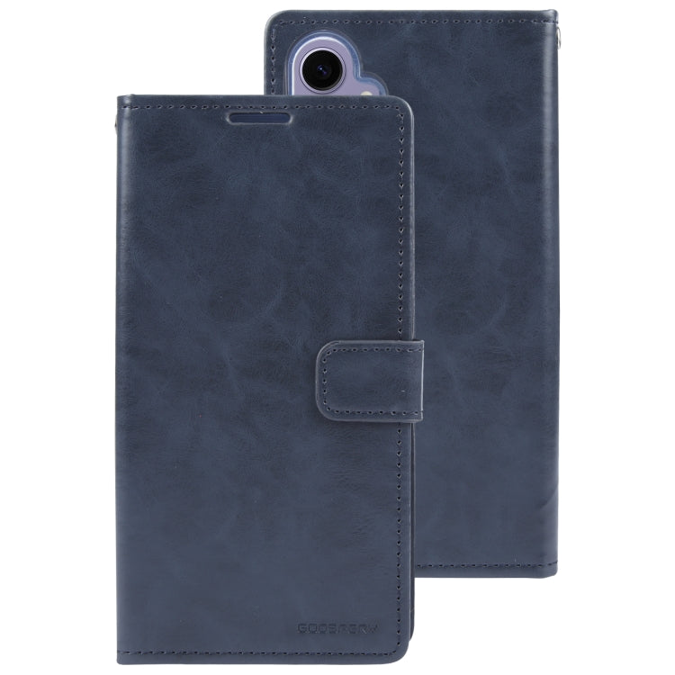 For Samsung Galaxy S24 5G GOOSPERY MANSOOR DIARY 9 Card Slots Leather Phone Case(Dark Blue) - Galaxy S24 5G Cases by GOOSPERY | Online Shopping South Africa | PMC Jewellery | Buy Now Pay Later Mobicred