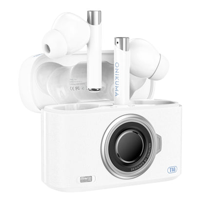 ONIKUMA T18 Bluetooth 5.3 Wireless Earphone(White) - Bluetooth Earphone by ONIKUMA | Online Shopping South Africa | PMC Jewellery | Buy Now Pay Later Mobicred