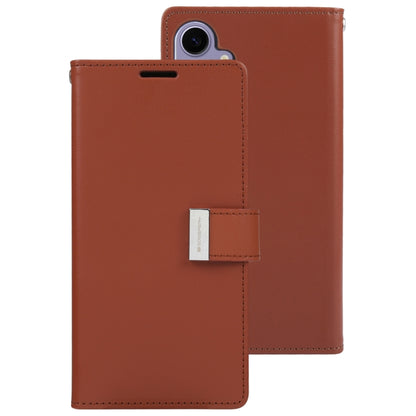 For Samsung Galaxy S24+ 5G GOOSPERY RICH DIARY Crazy Horse Texture Leather Phone Case(Brown) - Galaxy S24+ 5G Cases by GOOSPERY | Online Shopping South Africa | PMC Jewellery | Buy Now Pay Later Mobicred