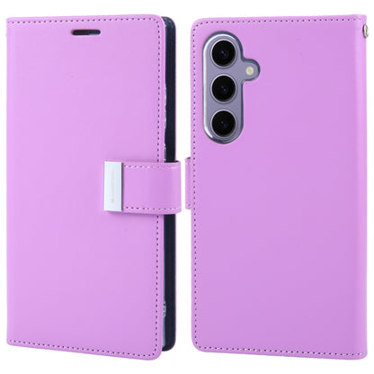 For Samsung Galaxy S24 5G GOOSPERY RICH DIARY Crazy Horse Texture Leather Phone Case(Purple) - Galaxy S24 5G Cases by GOOSPERY | Online Shopping South Africa | PMC Jewellery | Buy Now Pay Later Mobicred