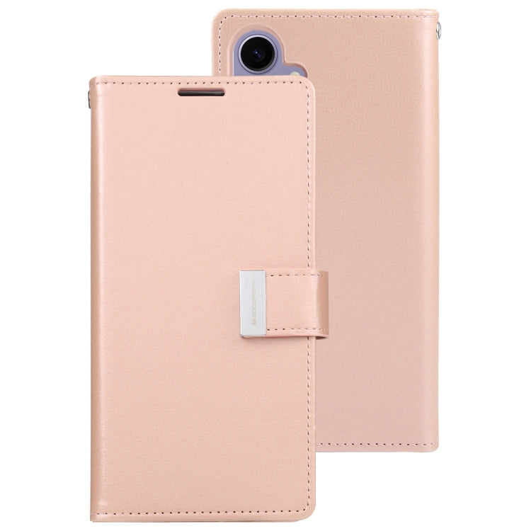 For Samsung Galaxy S24 5G GOOSPERY RICH DIARY Crazy Horse Texture Leather Phone Case(Rose Gold) - Galaxy S24 5G Cases by GOOSPERY | Online Shopping South Africa | PMC Jewellery | Buy Now Pay Later Mobicred