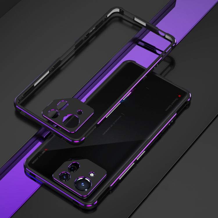 For ASUS ROG Phone 8 Lens Protector + Metal Frame Phone Case(Black Purple) - ASUS Cases by PMC TechLife | Online Shopping South Africa | PMC TechLife | Buy Now Pay Later Mobicred