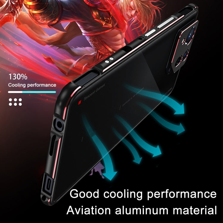 For ASUS ROG Phone 8 Lens Protector + Metal Frame Phone Case(Black Purple) - ASUS Cases by PMC TechLife | Online Shopping South Africa | PMC TechLife | Buy Now Pay Later Mobicred
