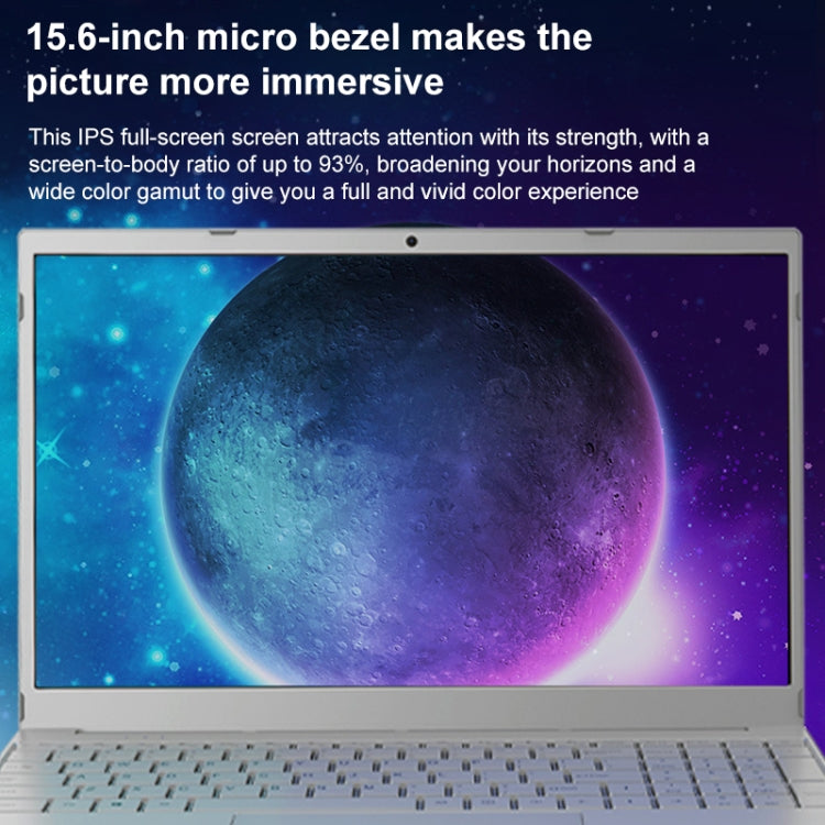 V8 15.6 inch Ultrathin Laptop, 16GB+128GB, Windows 10 Intel Processor N95 Quad Core(Silver) - Others by PMC Jewellery | Online Shopping South Africa | PMC Jewellery
