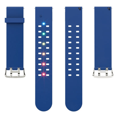 For Apple Watch SE 2022 44mm Luminous Colorful Light Silicone Watch Band(Blue) - Watch Bands by PMC Jewellery | Online Shopping South Africa | PMC Jewellery