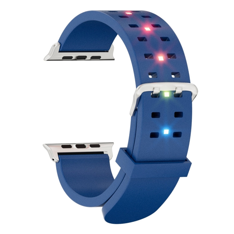 For Apple Watch SE 40mm Luminous Colorful Light Silicone Watch Band(Blue) - Watch Bands by PMC TechLife | Online Shopping South Africa | PMC TechLife