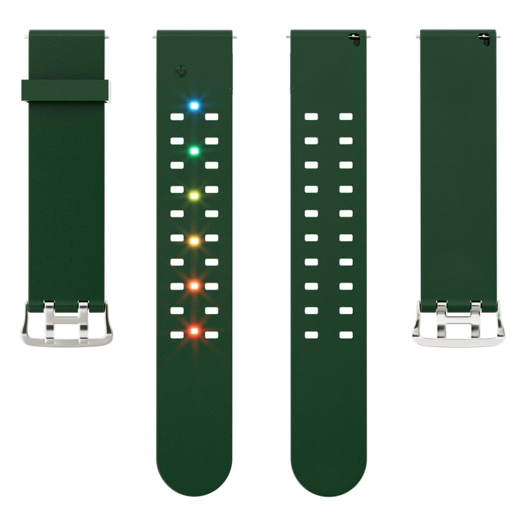 For Apple Watch 42mm Luminous Colorful Light Silicone Watch Band(Green) - Watch Bands by PMC TechLife | Online Shopping South Africa | PMC TechLife