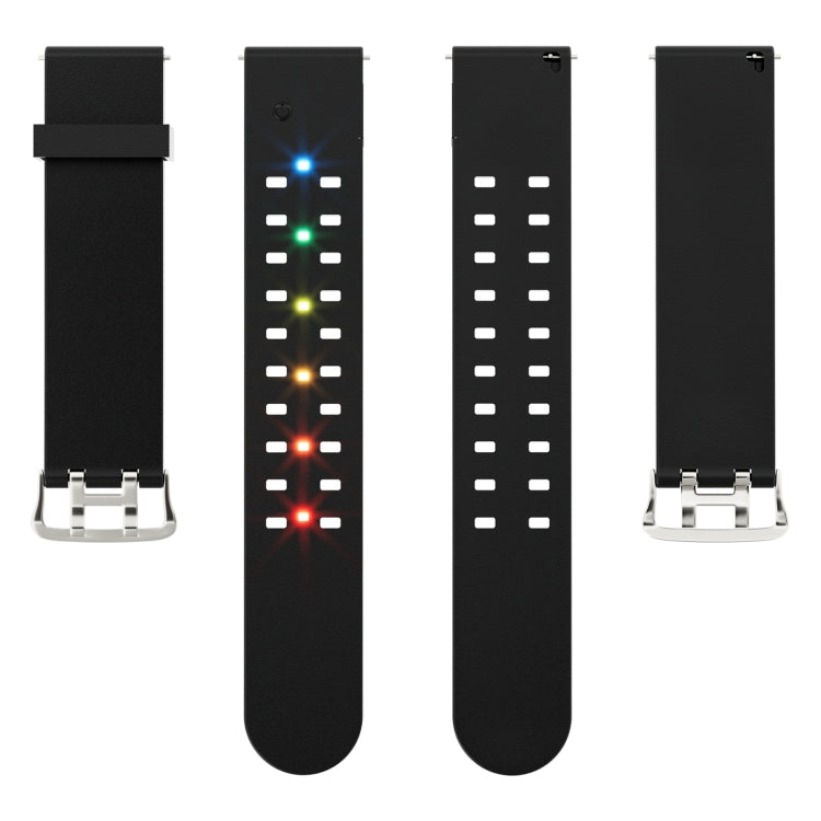 For Apple Watch 42mm Luminous Colorful Light Silicone Watch Band(Black) - Watch Bands by PMC TechLife | Online Shopping South Africa | PMC TechLife