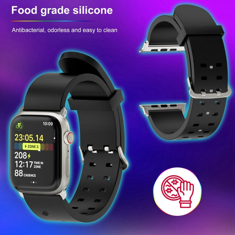 For Apple Watch SE 44mm Luminous Colorful Light Silicone Watch Band(Light Grey) - Watch Bands by PMC TechLife | Online Shopping South Africa | PMC TechLife