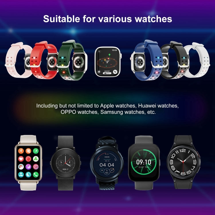 For Apple Watch Series 2 38mm Luminous Colorful Light Silicone Watch Band(Light Grey) - Watch Bands by PMC Jewellery | Online Shopping South Africa | PMC Jewellery