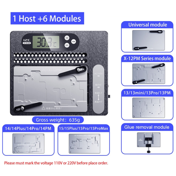 i2C T18 LCD Display PCB Motherboard Layered Desoldering Station For iPhone X-15 Pro Max with Glue Removal Module, US Plug - free shipping - PMC TechLife - Order now!