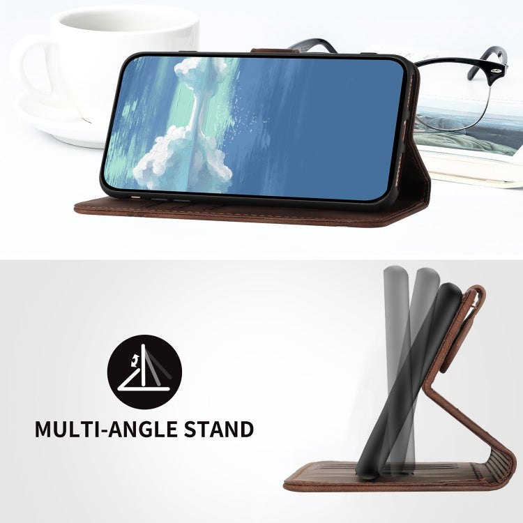 For Tecno Spark Go 2024 Line Pattern Skin Feel Leather Phone Case(Coffee) - Tecno Cases by PMC Jewellery | Online Shopping South Africa | PMC Jewellery | Buy Now Pay Later Mobicred