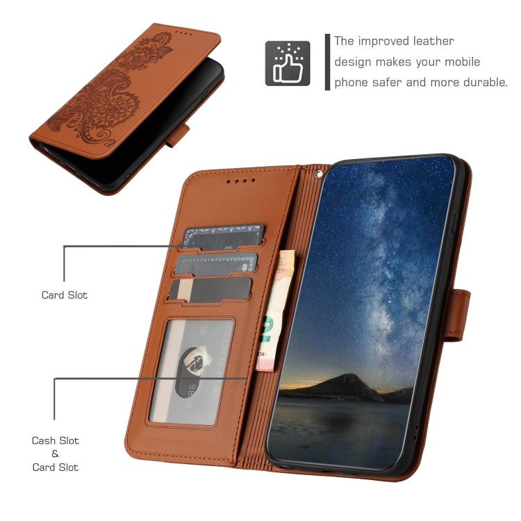 For Tecno Spark Go 2024 Datura Flower Embossed Flip Leather Phone Case(Brown) - Tecno Cases by PMC Jewellery | Online Shopping South Africa | PMC Jewellery | Buy Now Pay Later Mobicred