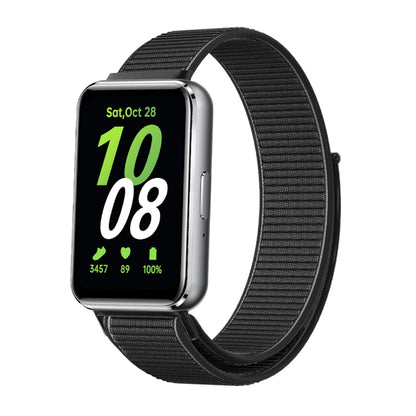 For Samsung Galaxy Fit 3 Woven Nylon Loop Watch Band(Black) - Watch Bands by PMC Jewellery | Online Shopping South Africa | PMC Jewellery