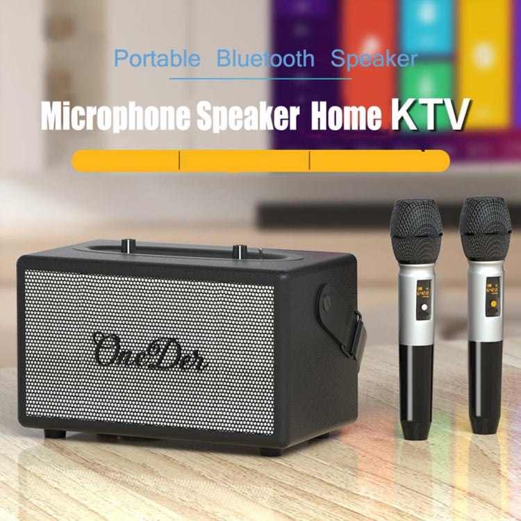 Oneder D7 Bluetooth Speaker Outdoor Karaoke Wireless Speakers With Two Mic(Orange) - free shipping - PMC Jewellery - Order now!