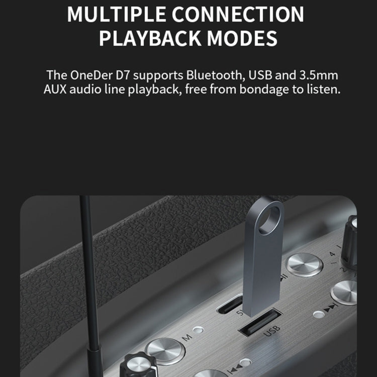 Oneder D7 Bluetooth Speaker Outdoor Karaoke Wireless Speakers With Two Mic(Black) - free shipping - PMC Jewellery - Order now!