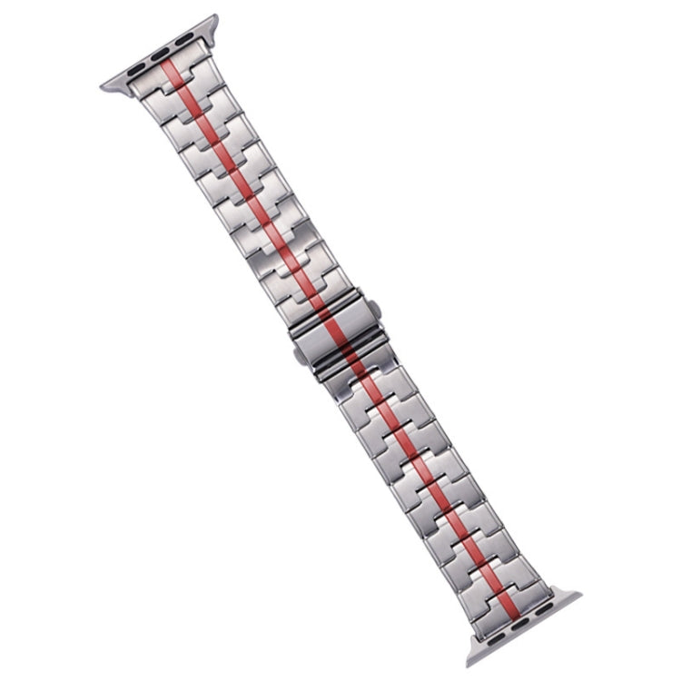 For Apple Watch Series 2 38mm Stainless Steel Watch Band(Silver Red) - free shipping - PMC TechLife - Order now!