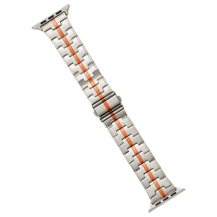 For Apple Watch 42mm Stainless Steel Watch Band(Starlight Orange) - free shipping - PMC TechLife - Order now!