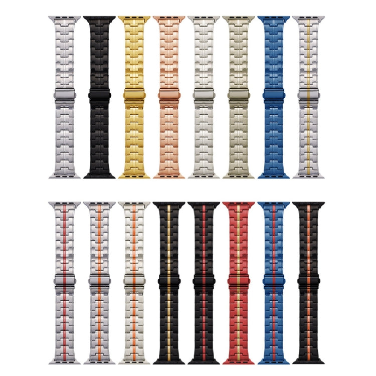 For Apple Watch 38mm Stainless Steel Watch Band(Silver Red) - free shipping - PMC TechLife - Order now!
