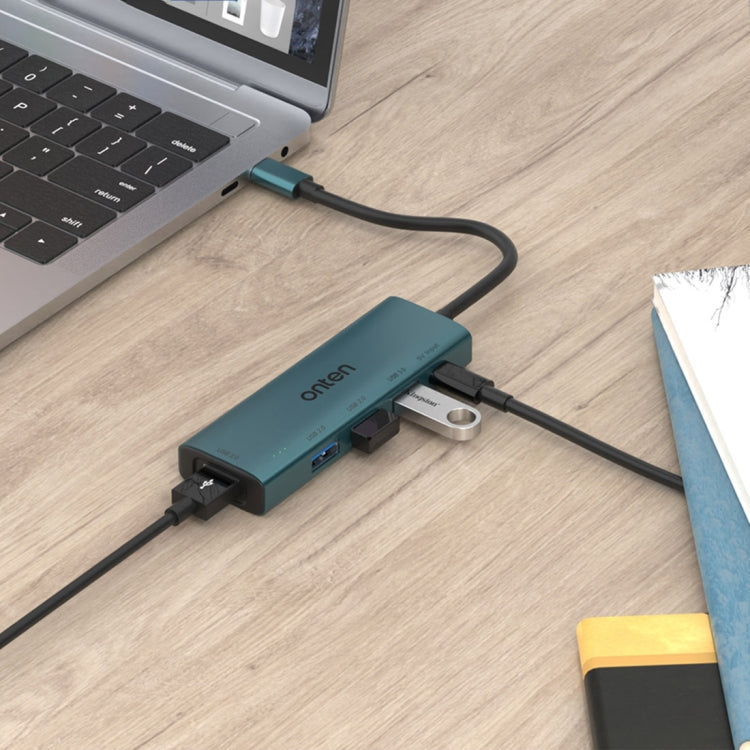 Onten UC119 5 in 1 USB-C / Type-C to USB 4-Ports USB HUB with 5V Input - USB HUB by Onten | Online Shopping South Africa | PMC Jewellery | Buy Now Pay Later Mobicred