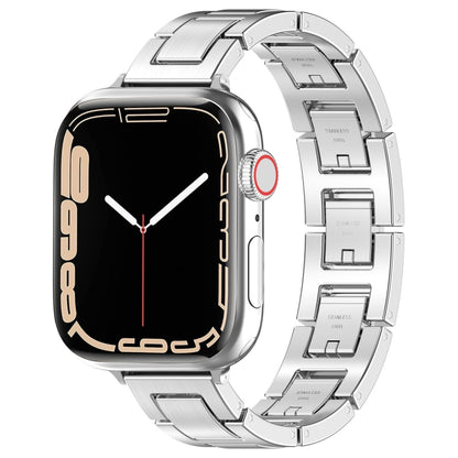 For Apple Watch Series 2 38mm H Slim Stainless Steel Watch Band(Silver) - Watch Bands by PMC Jewellery | Online Shopping South Africa | PMC Jewellery