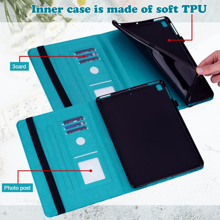 For Lenovo Tab M11 / Xiaoxin Pad 11 2024 Tree & Deer Embossed Leather Tablet Case(Blue) - Lenovo by PMC Jewellery | Online Shopping South Africa | PMC Jewellery | Buy Now Pay Later Mobicred